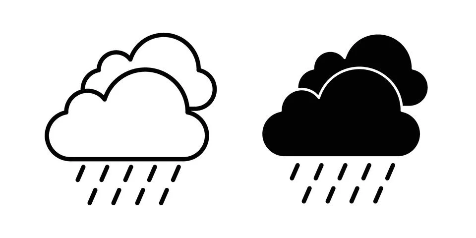 Raining icon set. Vector EPS 10 Stock Illustration
