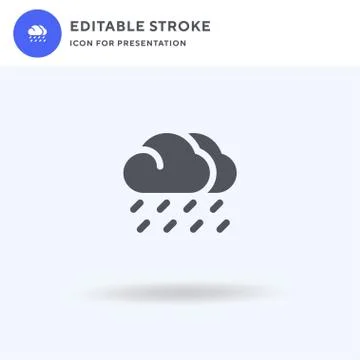 Raining icon vector, filled flat sign, solid pictogram isolated on white, log Stock Illustration