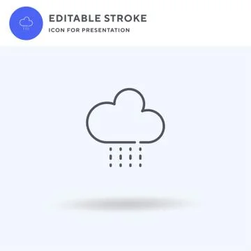 Raining icon vector, filled flat sign, solid pictogram isolated on white, logo Illustrazione stock