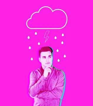 Raining man Stock Illustration