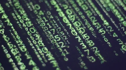 Raining matrix code close, macro Stock Footage 86672430