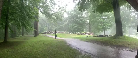 Raining on a Michigan Golf Course Video stock 147407274