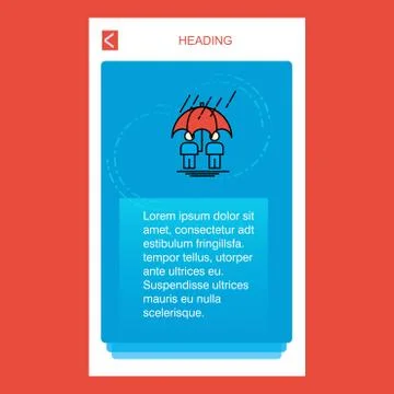 Raining mobile vertical banner design design. Vector Stock Illustration