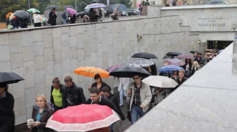 Raining in Moscow Stock Footage 23831954