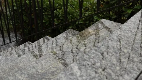 Raining on outdoor Steps Stock-Footage 143901358
