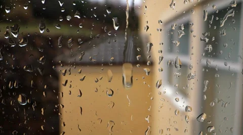 Raining outside the building Stock Footage 38022797