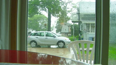 Raining Outside Kitchen Window Stock Footage 164871642