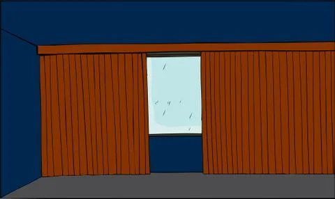 Raining On Outside At Window Illustrazione stock