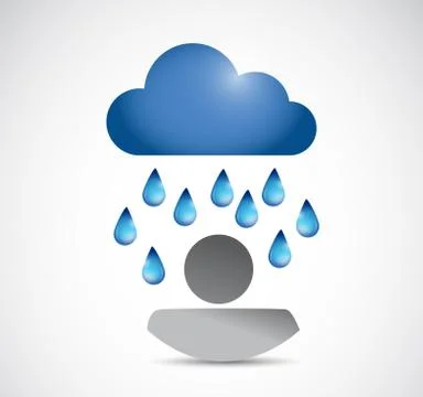 Raining over me. depression concept illustration Ilustração Stock