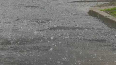 Raining in a parking lot Stock Footage 134489108