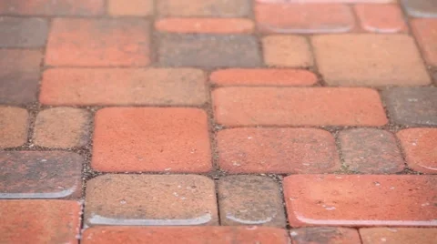 Raining on pavers Video stock 62898428