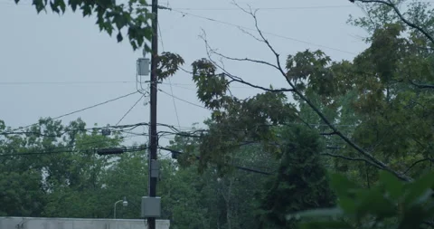 Raining power lines outside Stock Footage 137430064
