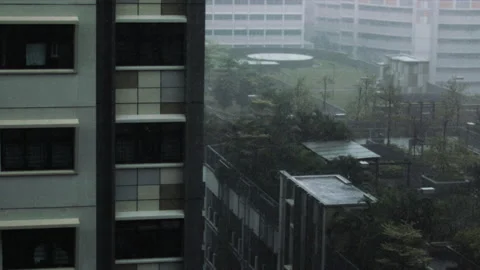 RAINING IN SINGAPORE SLOW MOTION Video stock 150872811