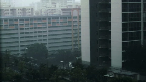 RAINING IN SINGAPORE SLOW MOTION Video stock 150873499