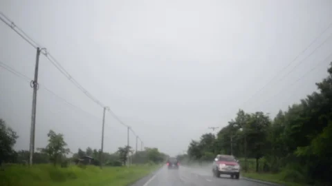 Raining on street Stock Footage 77596775