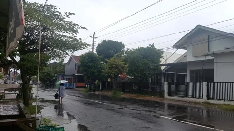 Raining Street Stock Footage 305469240