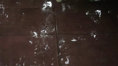 Raining on the tiles Stock Footage 171273911