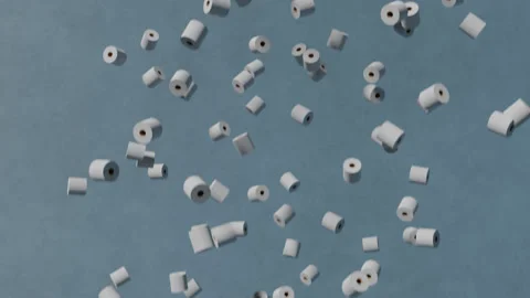 Raining Toilet Paper Stock Footage 139154366