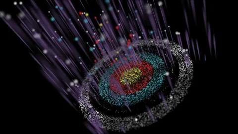 Raining towards the target abstract 3D rendering and 3d illustration Stock Illustration