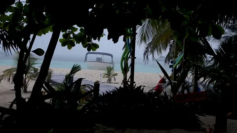 Raining at the Tropical Island. Stock Footage 85274251