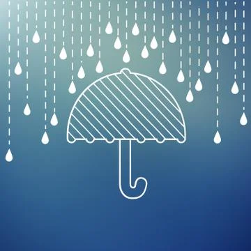 Raining on a umbrella Stock Illustration