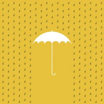 Raining on a umbrella - illustration Illustrazione stock