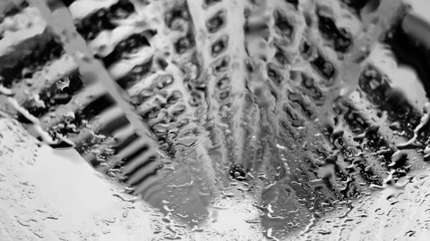 Raining upside down in black and white Stock-Footage 134419522
