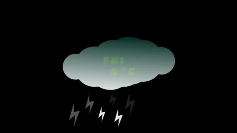 Raining Weather cloud Icon Animation for 4K Weather Apps. Stock Footage 286145154