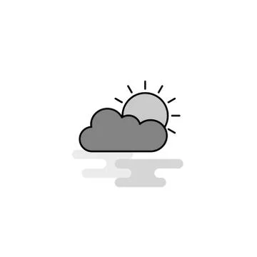 Raining Web Icon. Flat Line Filled Gray Icon Vector Illustrazione stock