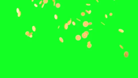 Raining yellow lemon slices and green screen Stock Footage 248968875