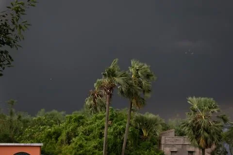Rainstorm clouds darkness frightening sky Stock Photos
