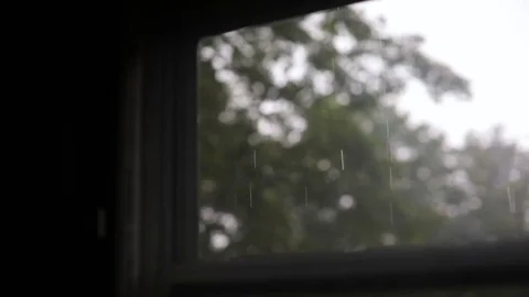 Rainstorm Out Window 02 Stock Footage 76323622