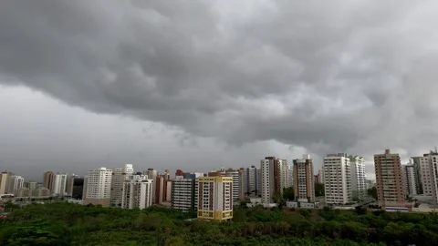 Rainstorm Rolling Into the Cityscape Stock Footage 301646553