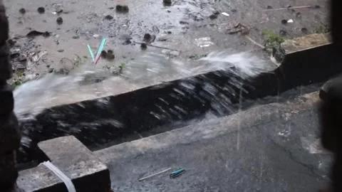 Rainwater catchment pipe Stock Footage 301214213