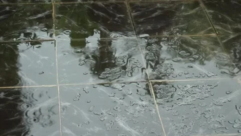 Rainwater on Dark Tiles Stock Footage 306439989