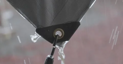 Rainwater Dripping off Tarp Corner Stock Footage 227981672