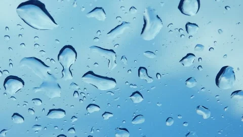 Rainwater drops Falling Down On the car glass Stockbeeldmateriaal 251863259
