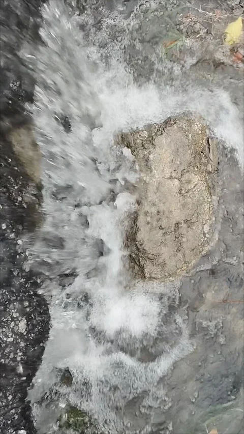 Rainwater flow on the road like a waterfall Stock Footage 315291058