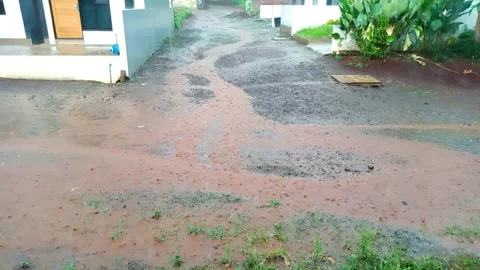 Rainwater flows on the streets Stock Footage 290918521