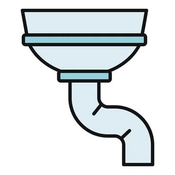 Rainwater gutter pipe collecting and draining water icon Stock Illustration