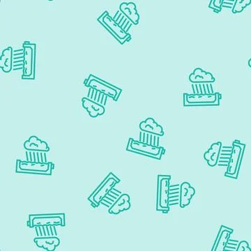Rainwater harvesting environmental line vector seamless pattern Stock Illustration