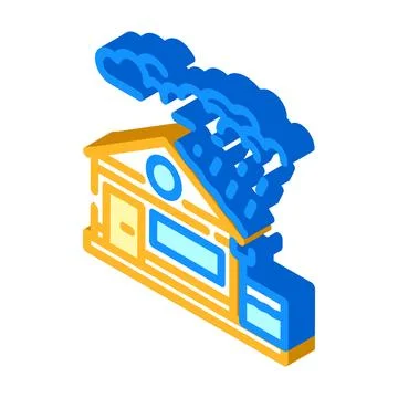 Rainwater harvesting green building isometric icon vector illustration Ilustración de archivo