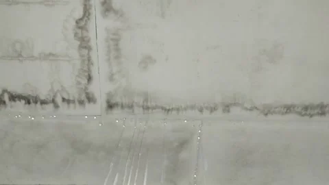 Rainwater overflows from the gutter due to heavy rain Stock Footage 296473606