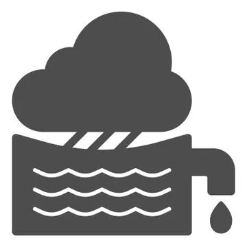 Rainwater tank solid icon. Water container vector illustration isolated on white Stock Illustration