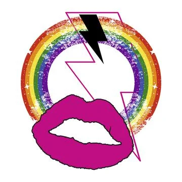 Rainwob and lips Stock Illustration