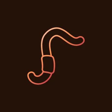 Rainworm or Earth-worm vector concept linear colorful icon Stock Illustration