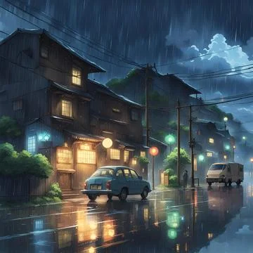 Rainy Atmosphere Stock Illustration