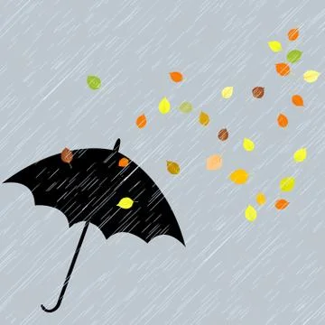 Rainy autumn background Illustrazione stock