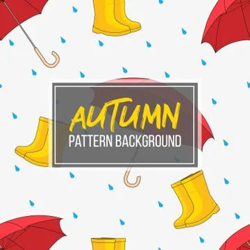 Rainy autumn pattern background Illustrazione stock