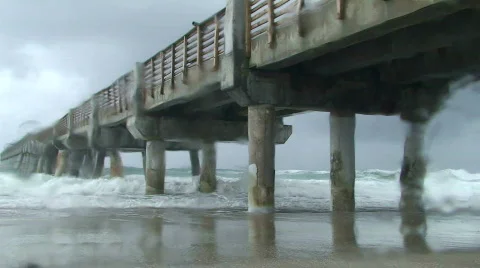 Rainy Beach Day Stock Footage 586181